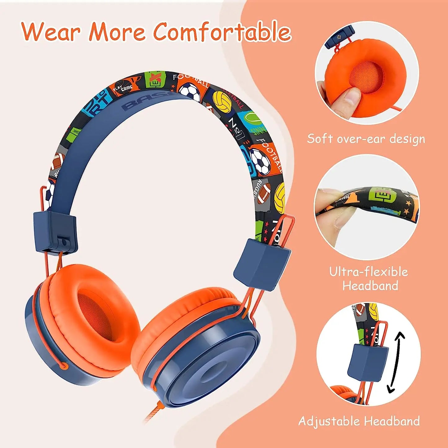 Cartoon Stereo Wired Headset with Mic