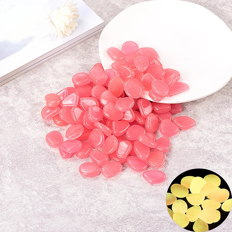Glow-in-the-Dark 1000-2000pc Colorful Glowing Stones Garden Landscape
