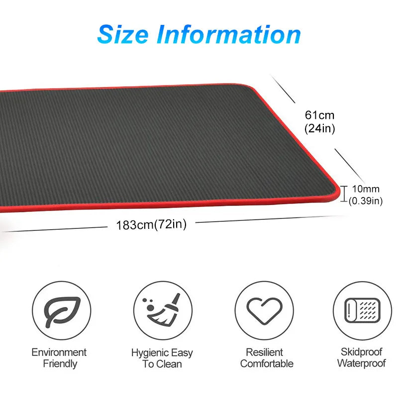 10MM Extra Thick 183cmX61cm Yoga Mats NRB Non-Slip
