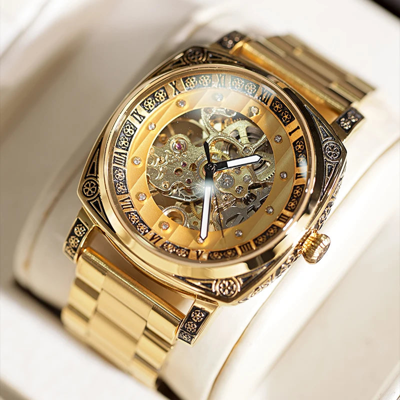 Fully Automatic Mechanical Men's Gold Watch