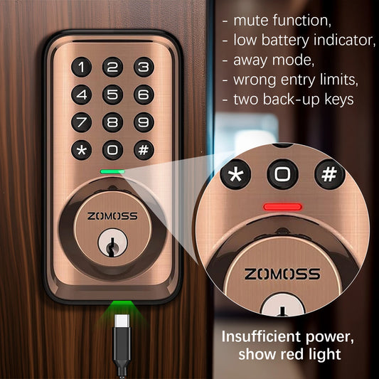 Keypad Entry Door Lock-Smart Deadbolt Easy to Install