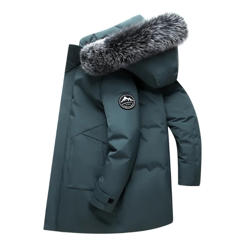 Thick Medium Long Hooded Unisex Coat