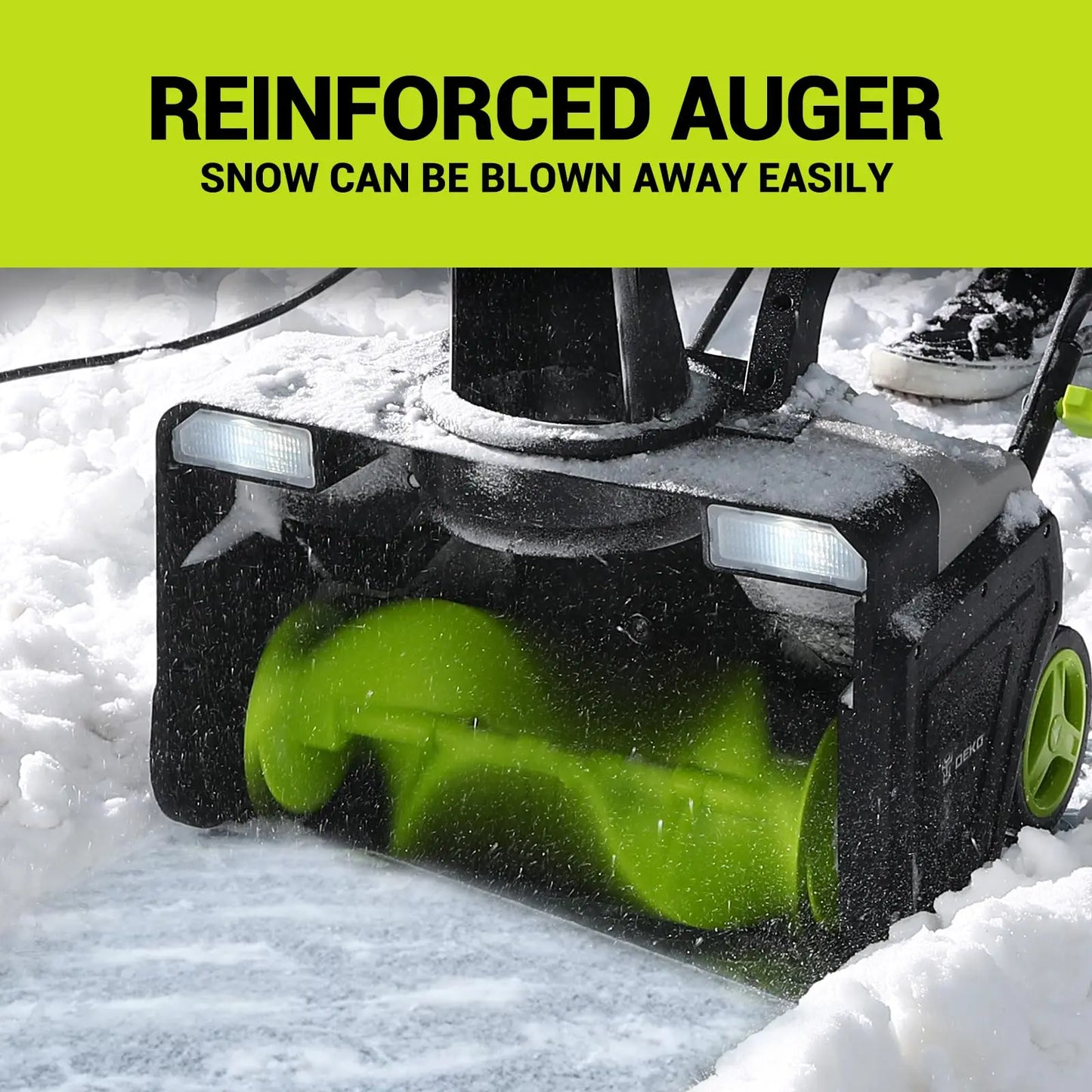 20-Inch Corded Snow Blower with Dual LED - 25ft Throw Distance