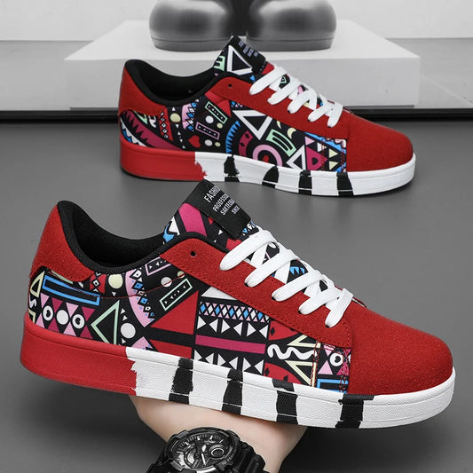Fashion Graffiti Sneakers Mens Skateboard Shoes