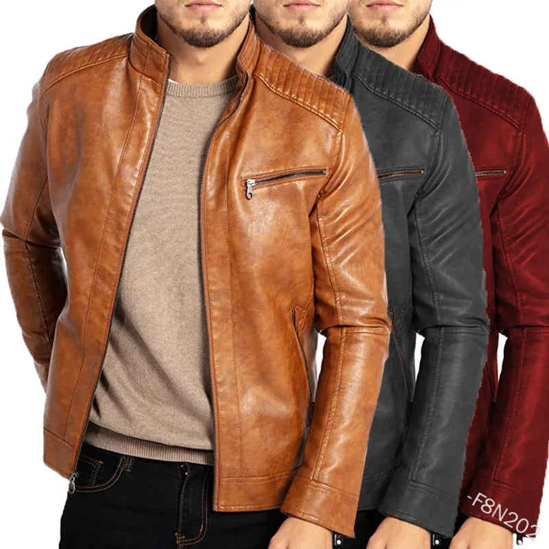Leather Motorcycle Style Fashion Outerwear