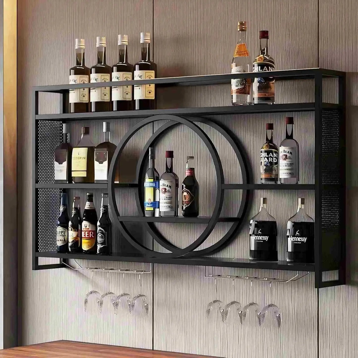 39 Inch Metal Wall Mounted Wine Rack