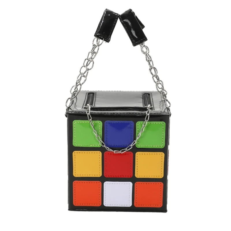 PU Cube Clutch Bag Purse