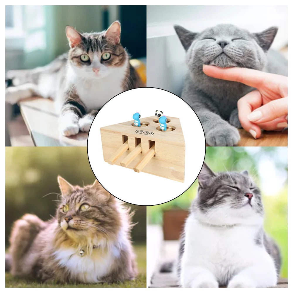 Mouse Holes Interactive Wooden Cat Hunt Toy