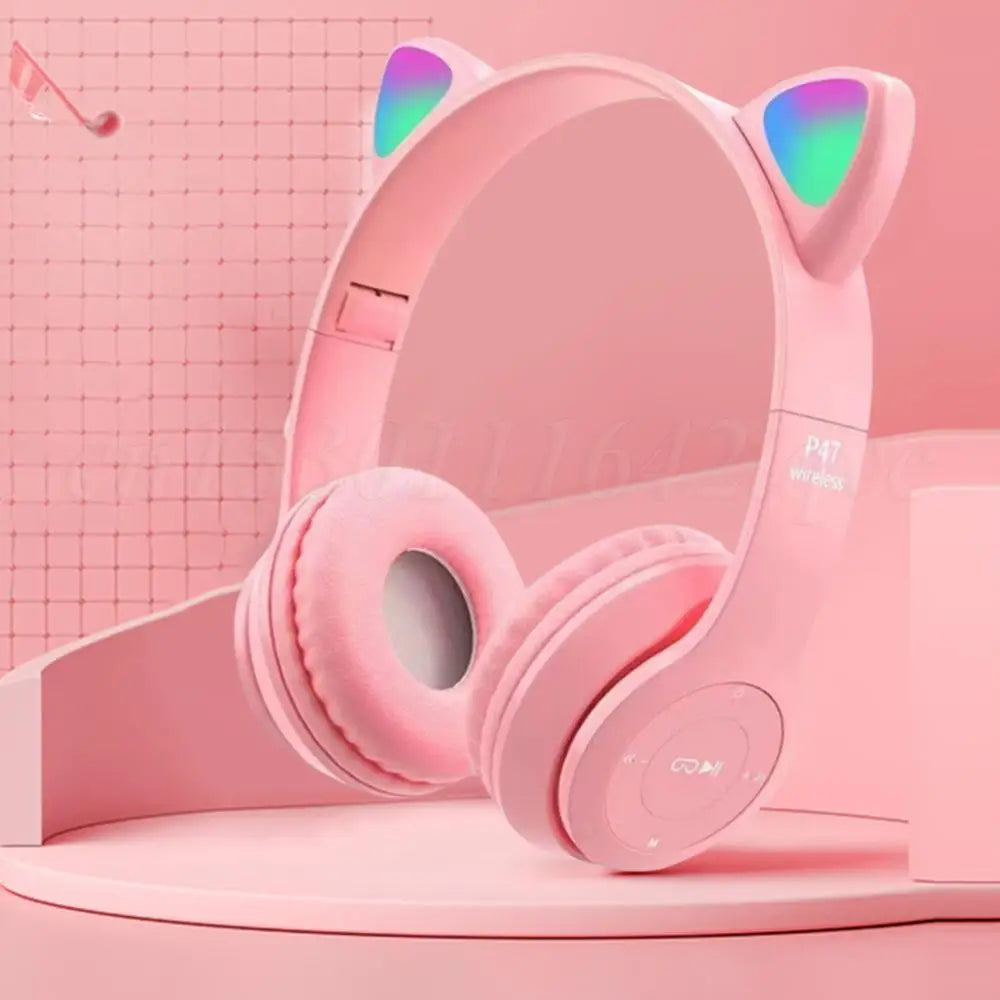 Wireless Headphones Cat Ear Gaming Headset