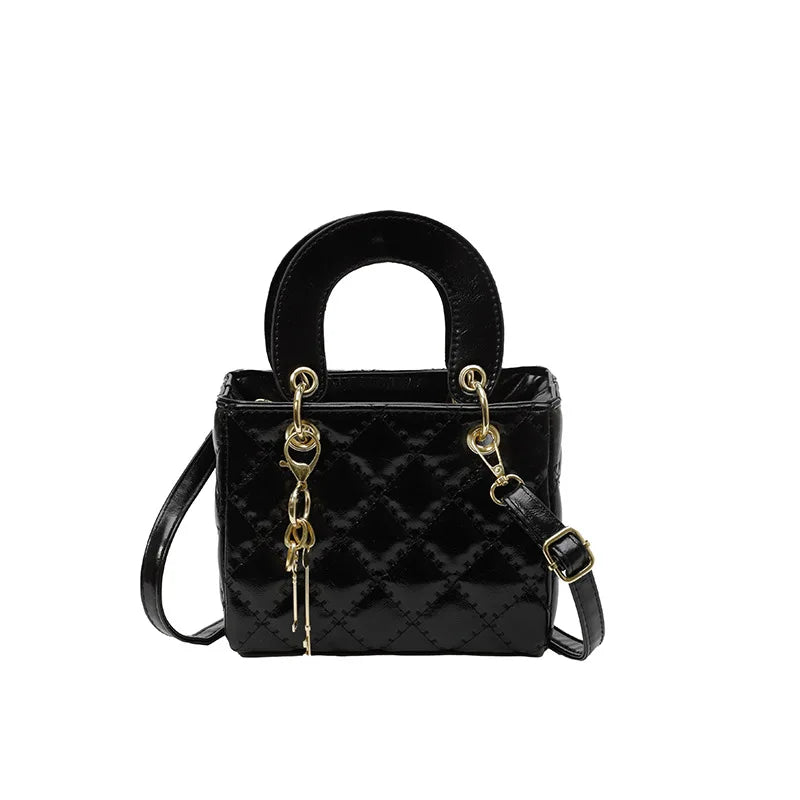 Fashionable Texture Diamond Grid Shoulder Bag