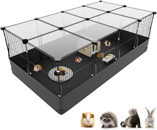 12-Panel Small Animal Playpen with Waterproof Liner & Easy Hooks