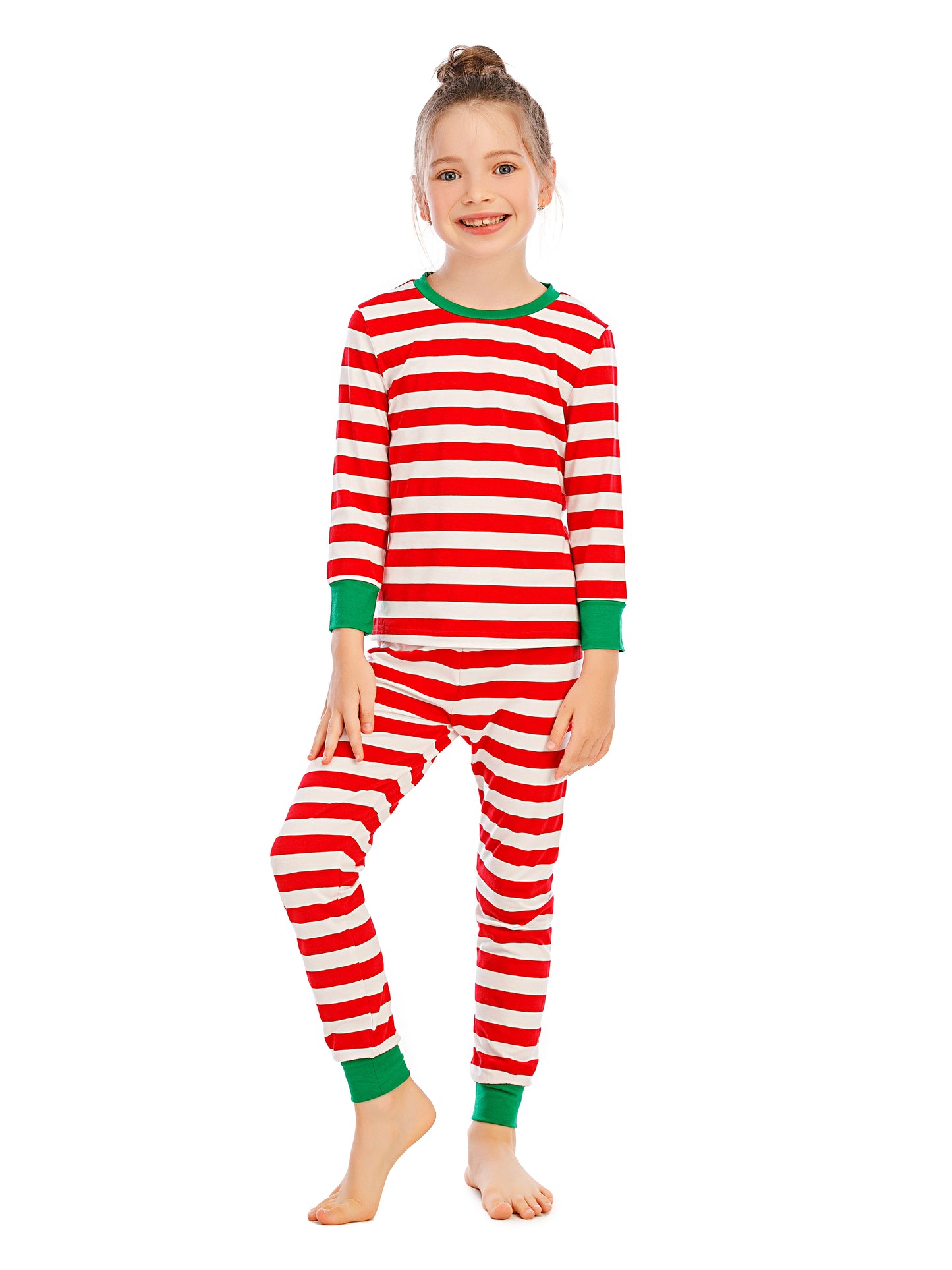 Pajamas Family Christmas Set Striped Red and Green