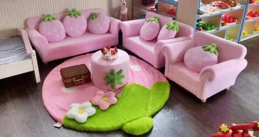 Children's Cute Cartoon Baby Fabric Strawberry Sofa