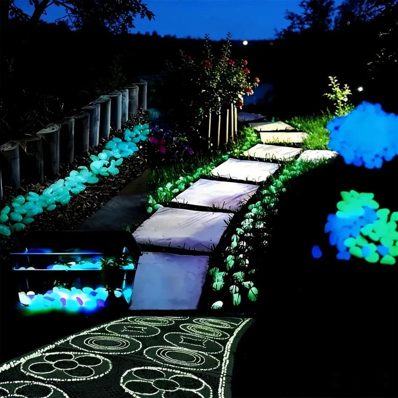 Glow-in-the-Dark 1000-2000pc Colorful Glowing Stones Garden Landscape