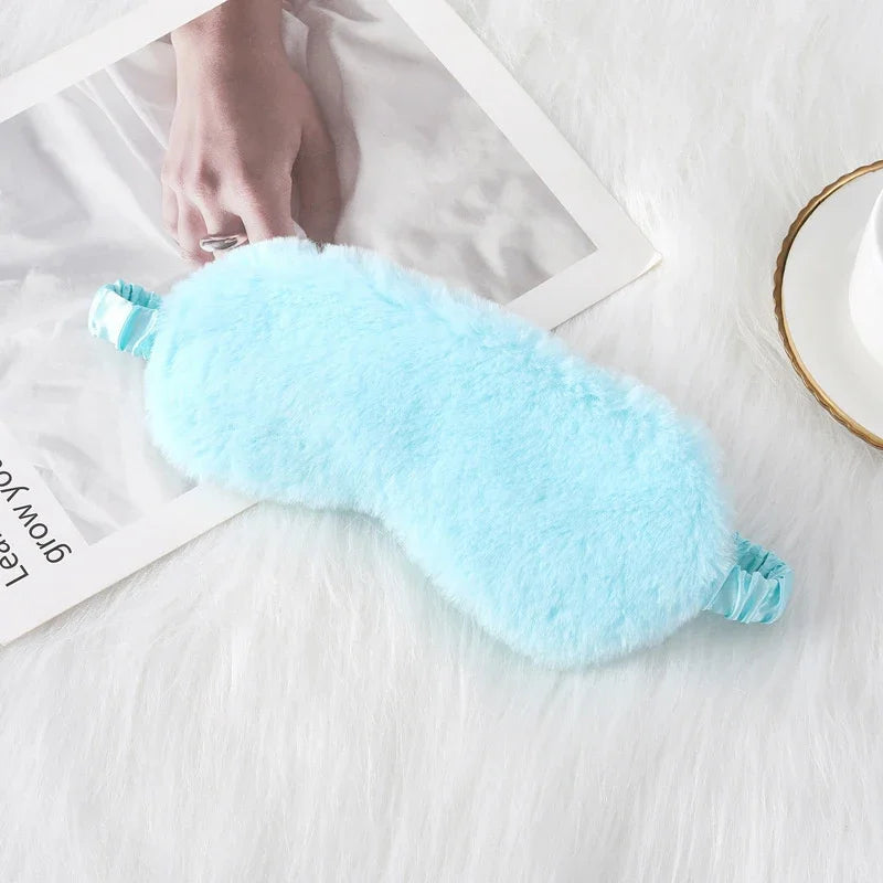 Soft Plush Sleeping Mask Rabbit Fur