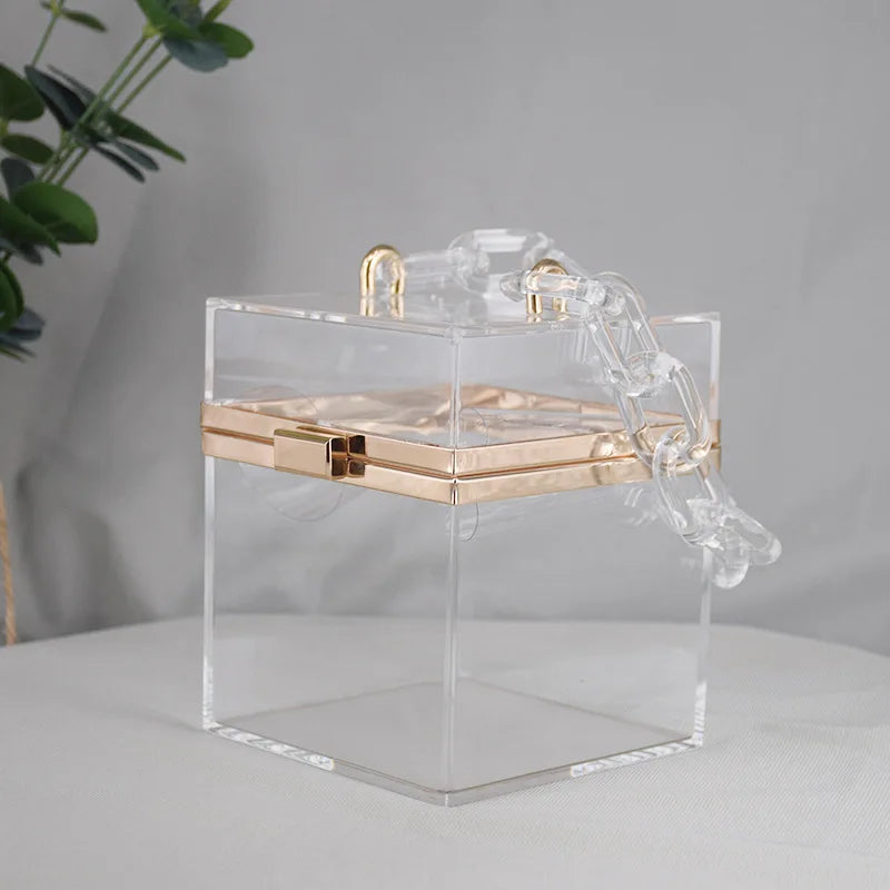 Transparent Square Acrylic Hand Bag