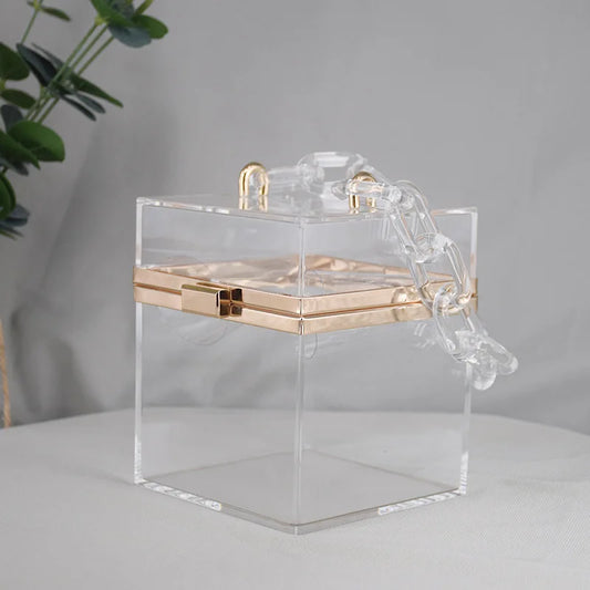 Transparent Square Acrylic Hand Bag