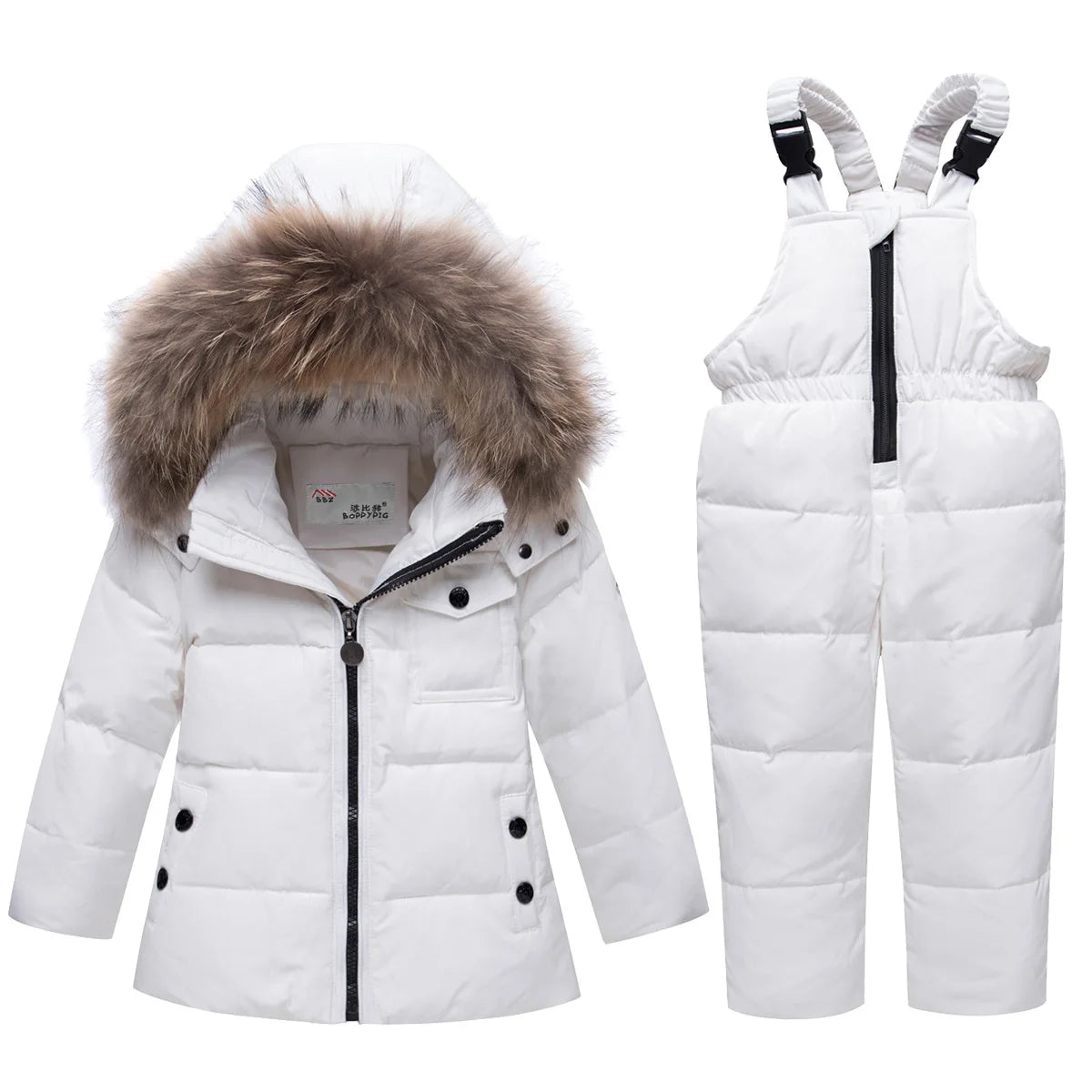 Winter Clothes Set Warm Down Jacket Coat + Overalls