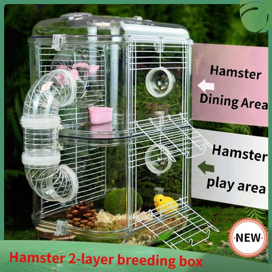 Hamster Cage 2-story Luxury Portable Habitat