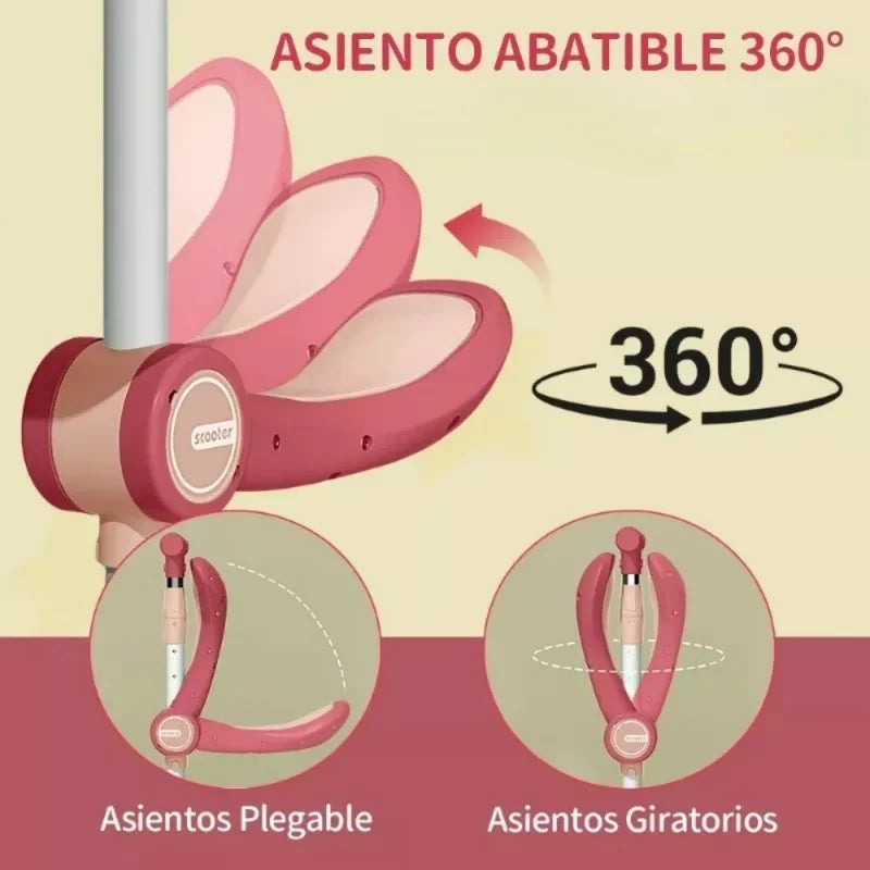 3-in-1 Kids Kick Scooter with Removable Seat LED Lights
