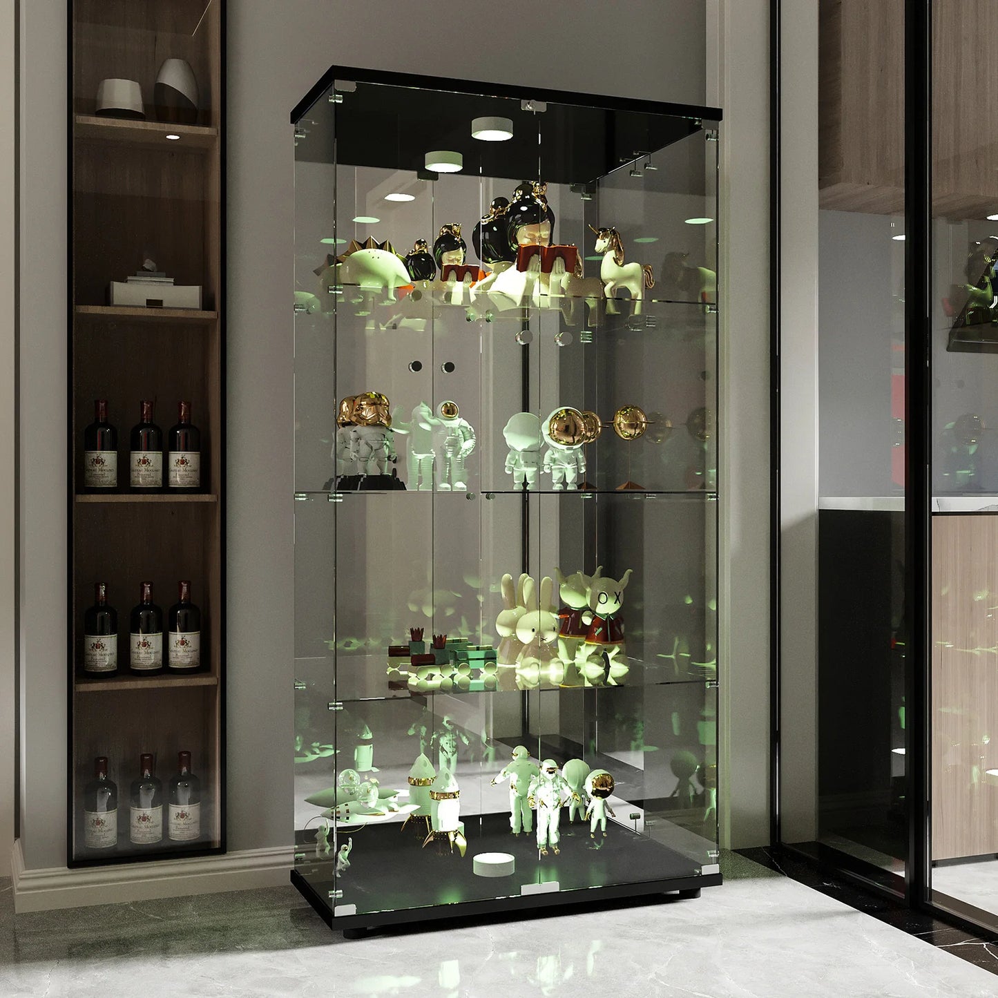 Glass Display with Light Showcase Wine Cabinet