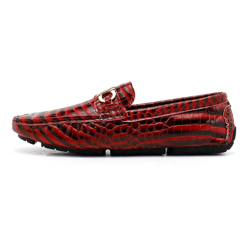 High Quality Snakeskin Leather Mens Loafers