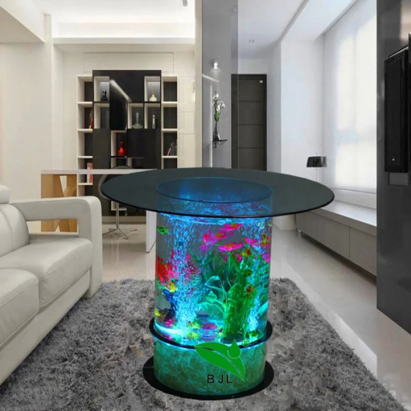 Custom, LED light acrylic water bubble glow dining table