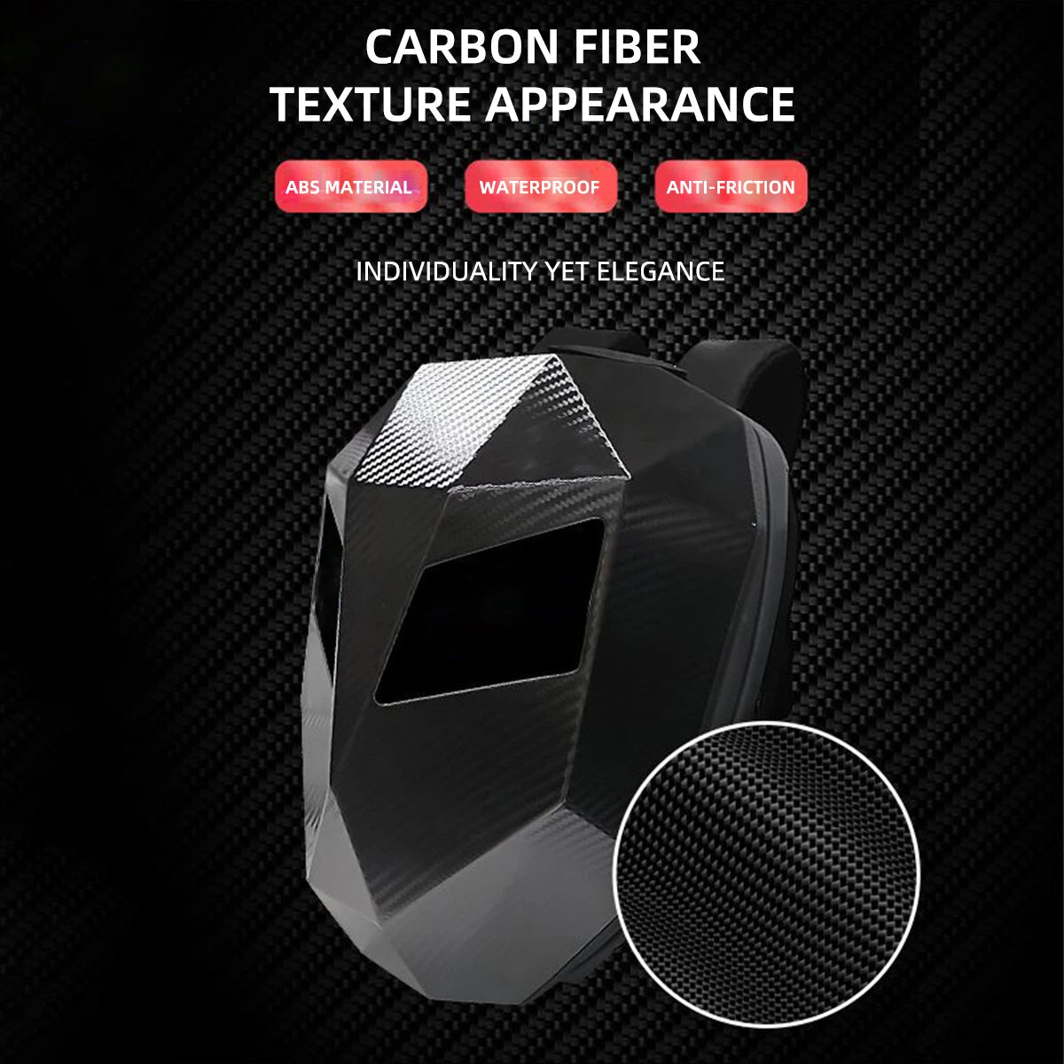 Motorcycle LED Screen Display Hard Shell Backpack