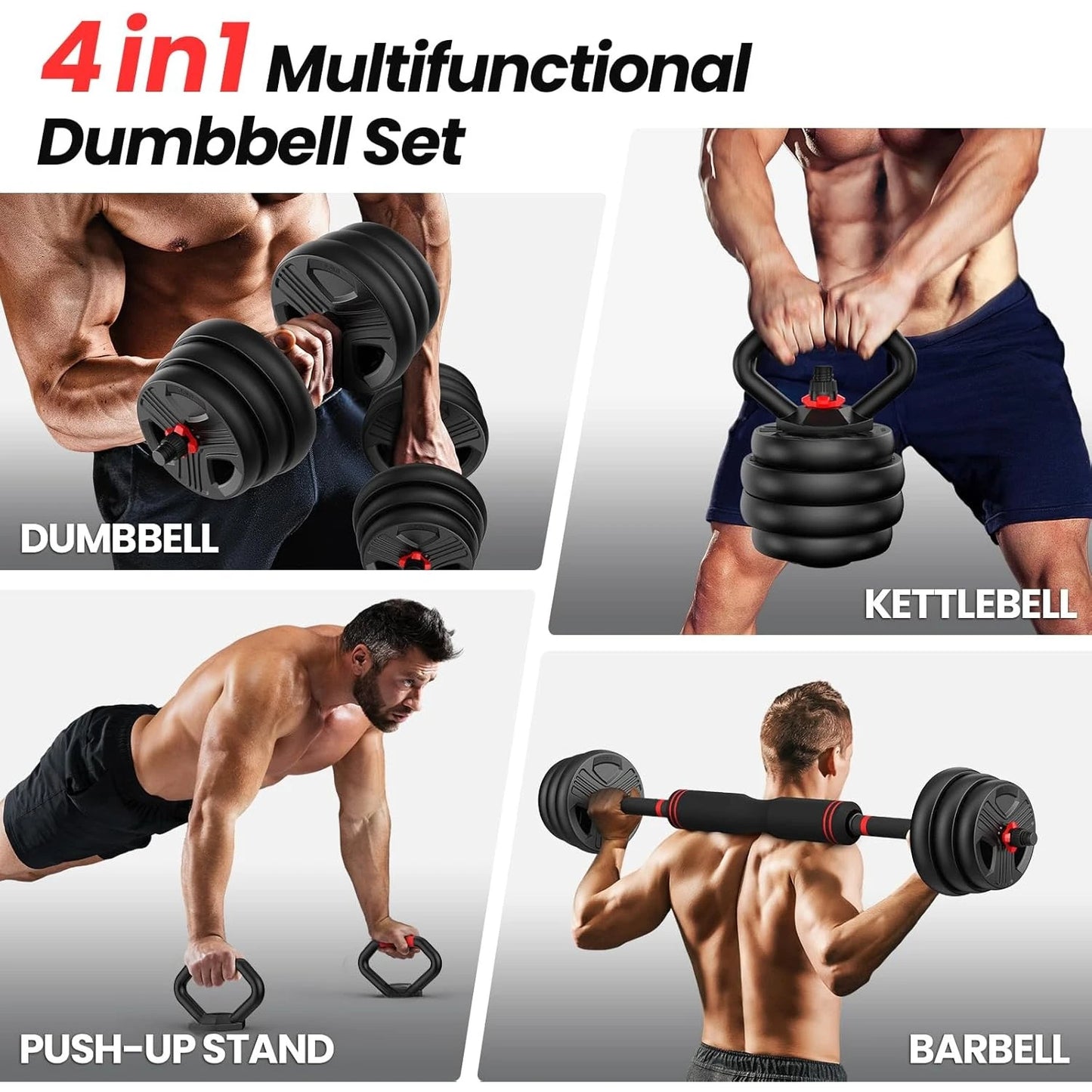 Adjustable Dumbbell 20/35/45/55/70/90lbs Free Weights