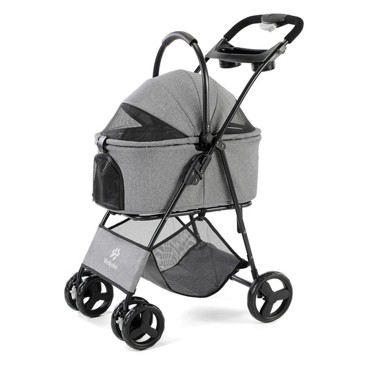 3 in1 Pet Stroller with Removable Carrier, Folding Waterproof