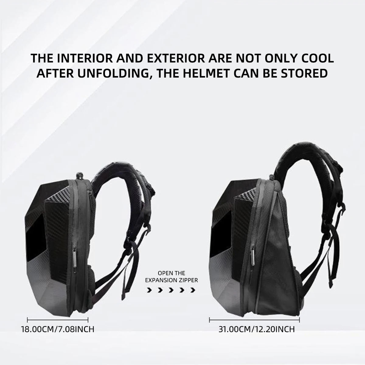 Motorcycle LED Screen Display Hard Shell Backpack