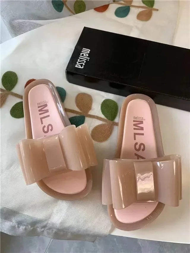 Women's Jelly Shoes Large Butterfly Flat Bottoms