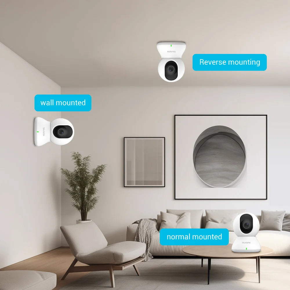 2.4GHz WiFi Indoor CCTV Camera with Phone App, 2-Way Talk, Night Vision