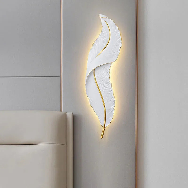 Modern LED Feather Wall Sconces Decor Lighting
