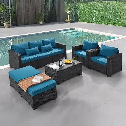 6 Pieces Outdoor Patio Furniture Sets with Furniture Cover
