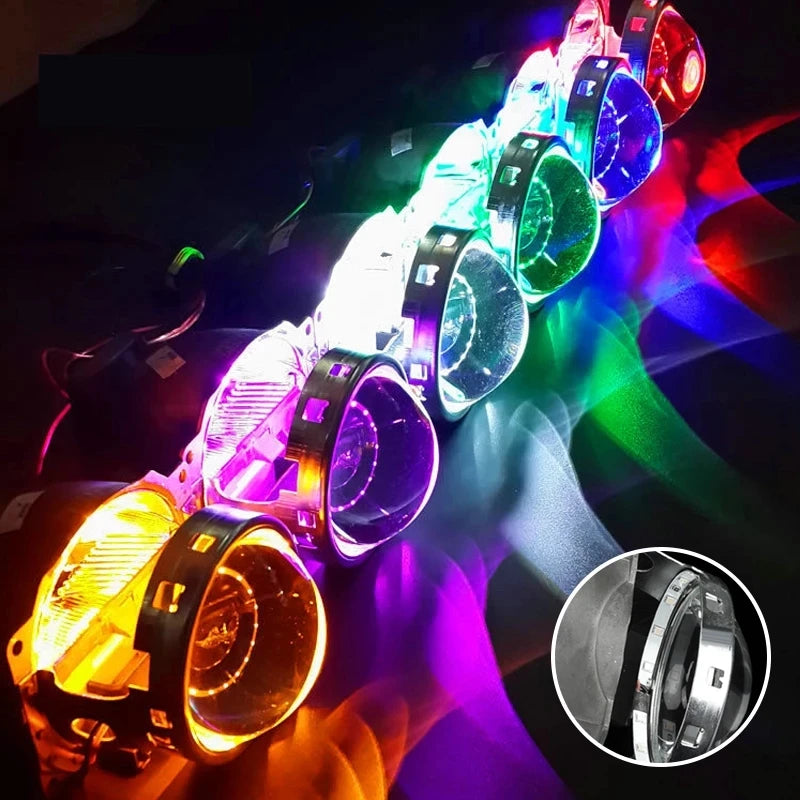 LED RGB APP Bluetooth Devil Demon Eyes 360 Degree Car Motorcycle