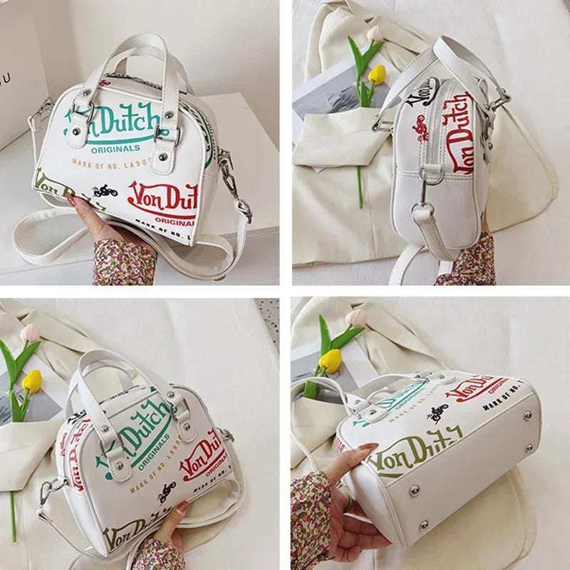 Crossbody Graffiti Handbag PU Leather