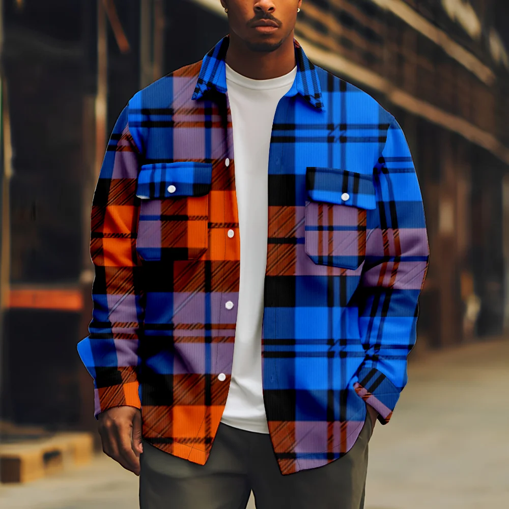 Fashion Printed Jacket Casual Mens Autumn Winter