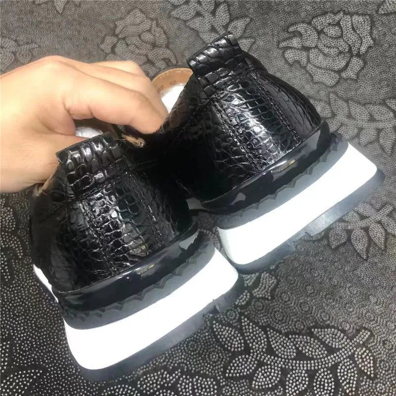 Authentic Real True Crocodile Skin Casual Walking Flats
