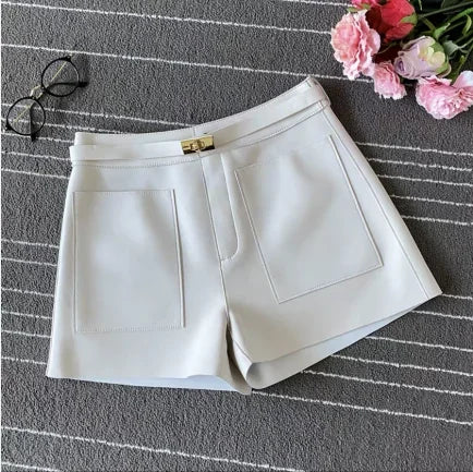 Real Sheepskin Leather Shorts