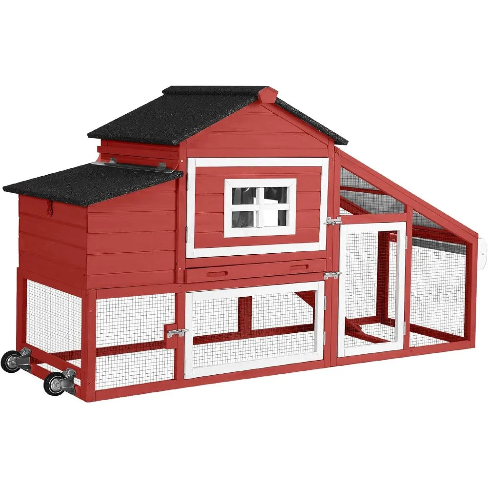 Chicken Coop, Rabbit Hutch Outdoor with Wheels