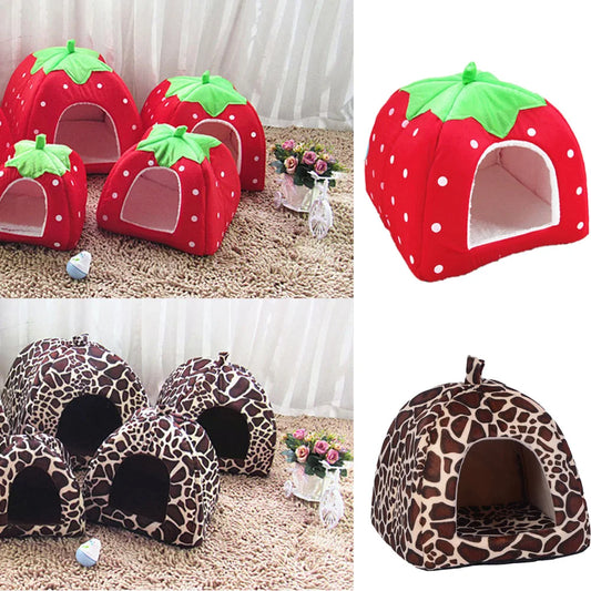 Leopard Plush Washable Sleeping Nest