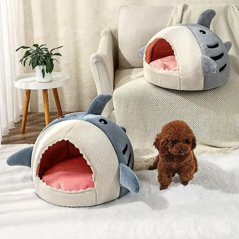 Cat's Nest Portable Shark Shape Cloth Shading Cat Bed