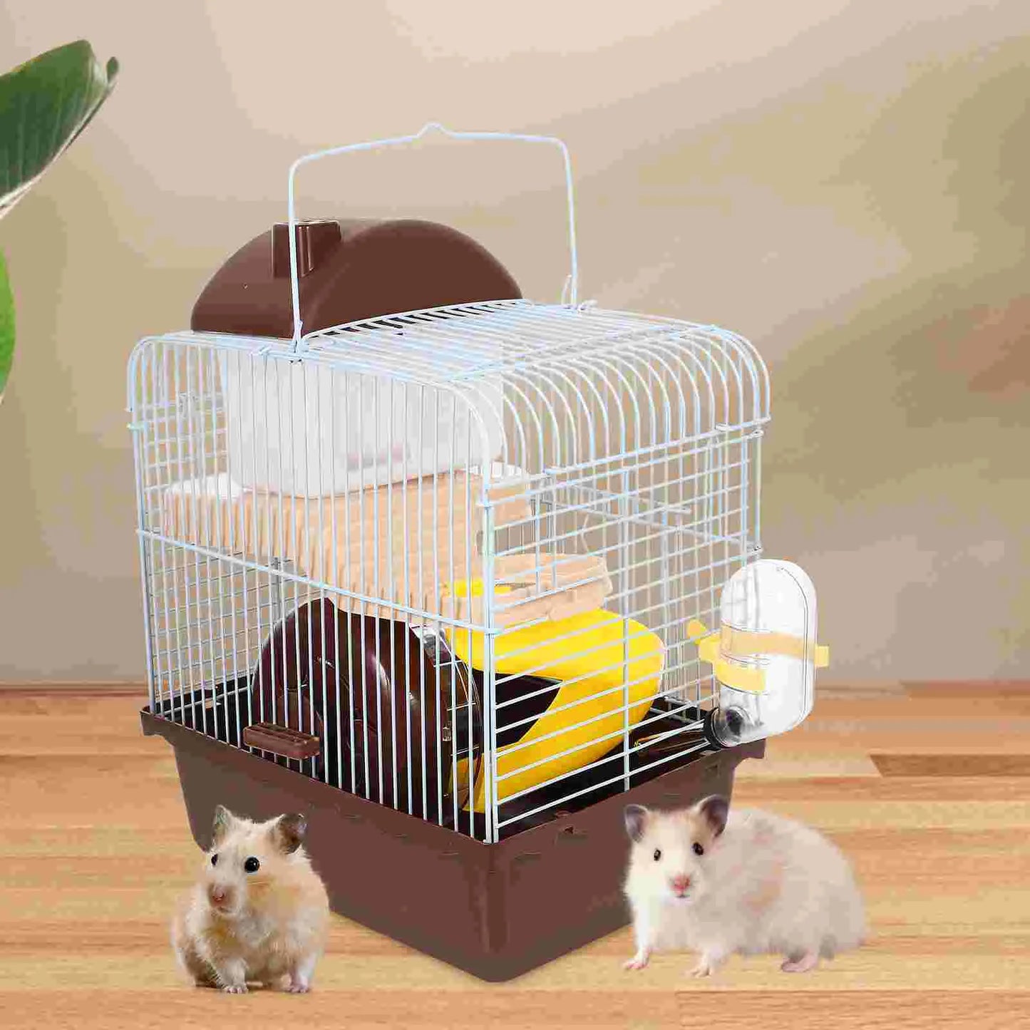 Double Layer Acrylic Pet Cage Includes Exercise Wheel Water Bottle