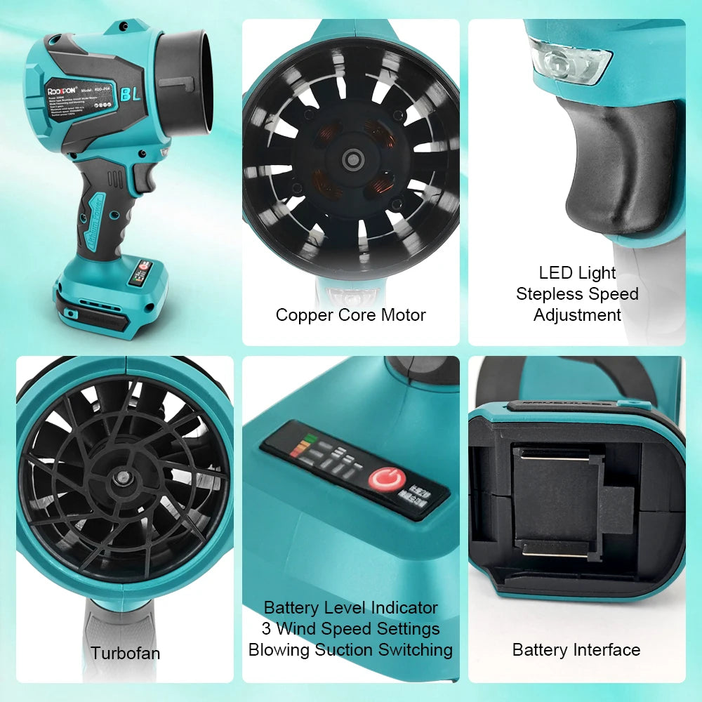 Electric Turbo Blowers 3 Gears Brushless Cordless