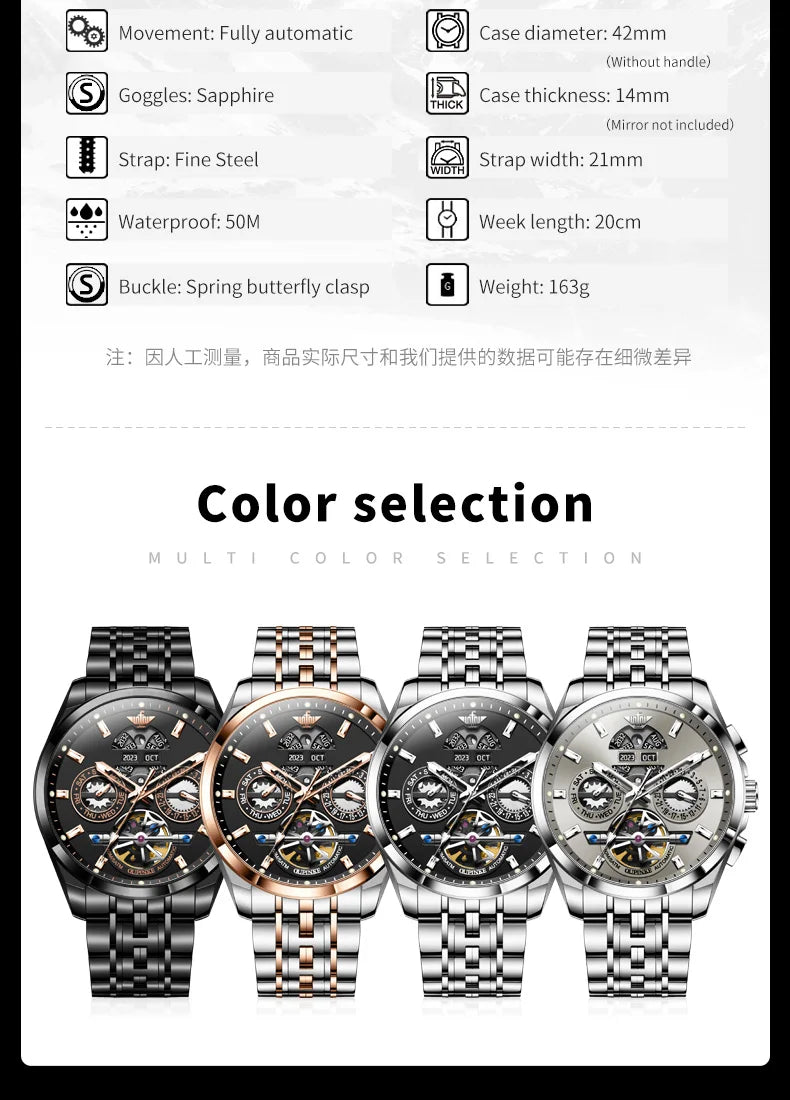 Automatic Skeleton Stainless Steel Men's Watch