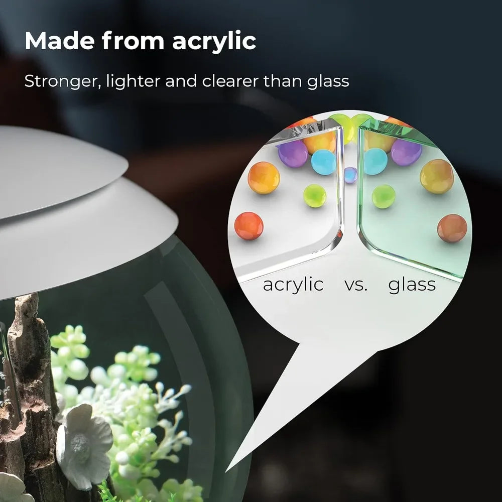 Halo 15 Acrylic 4-Gallon Aquarium with Multi-Color Remote-Controlled