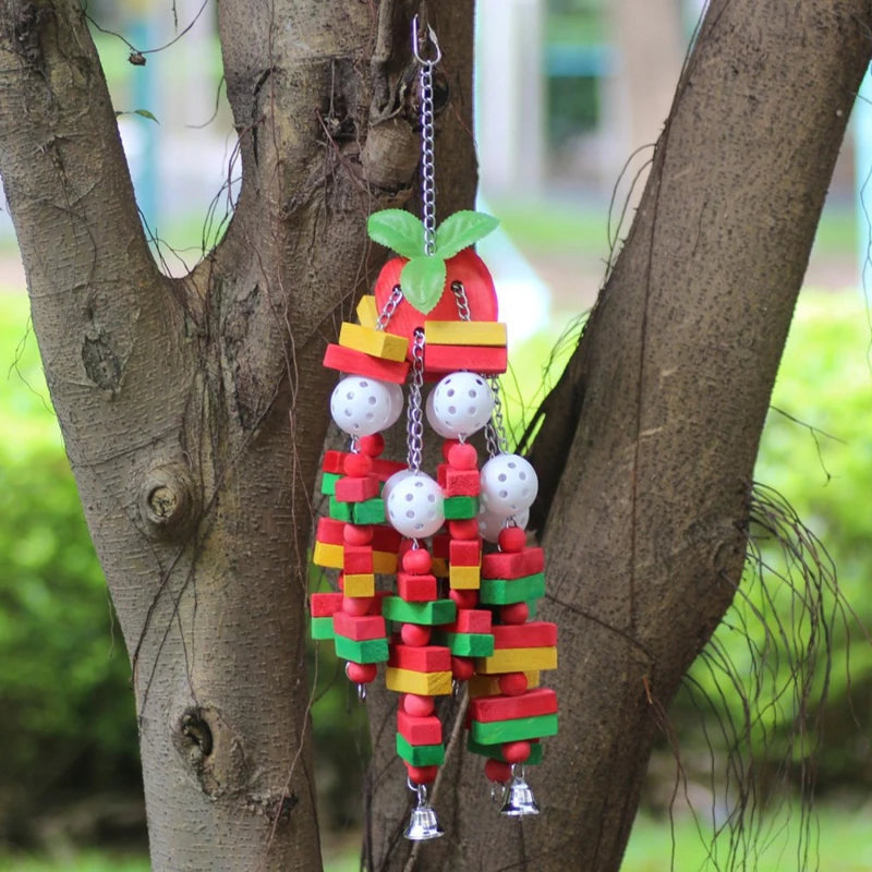Pet Bird Chewing Toy Colorful Wooden Blocks