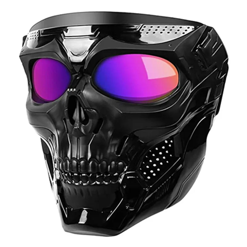 Cool Skull Motorcycle Face Mask with Goggles