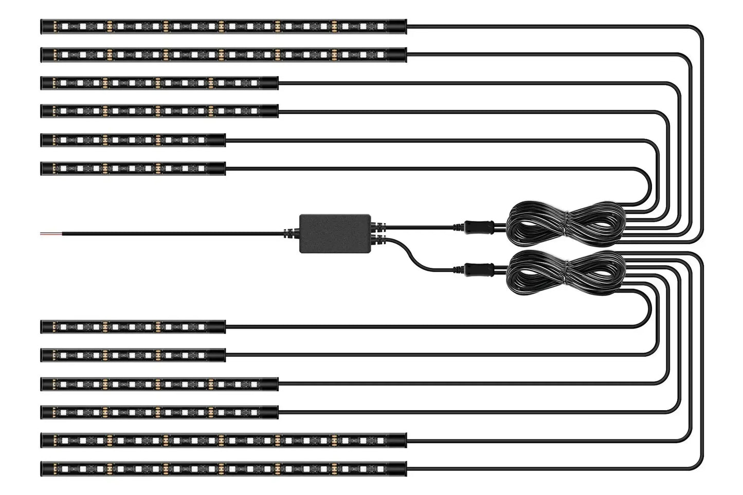 12pcs RGB APP LED Motorcycle Car Flexible Waterproof 12V Decorative Lamp Strip